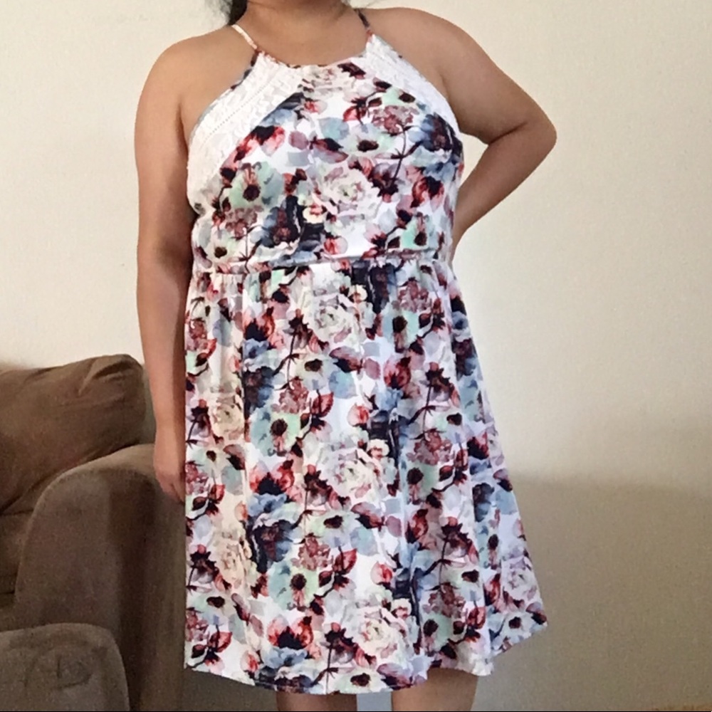 White floral dress